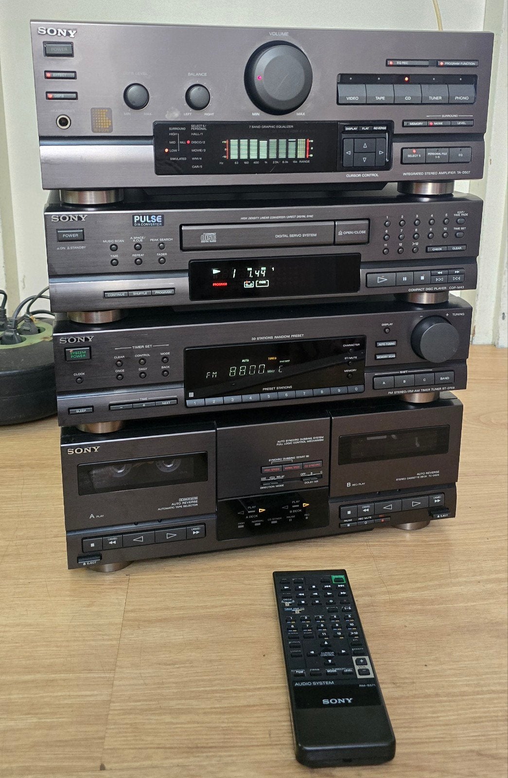 Sony Stereo Set Versterker, CD, Tuner, Cassettedeck) + Afsta, Ophalen, Gebruikt, Losse componenten, Cassettedeck