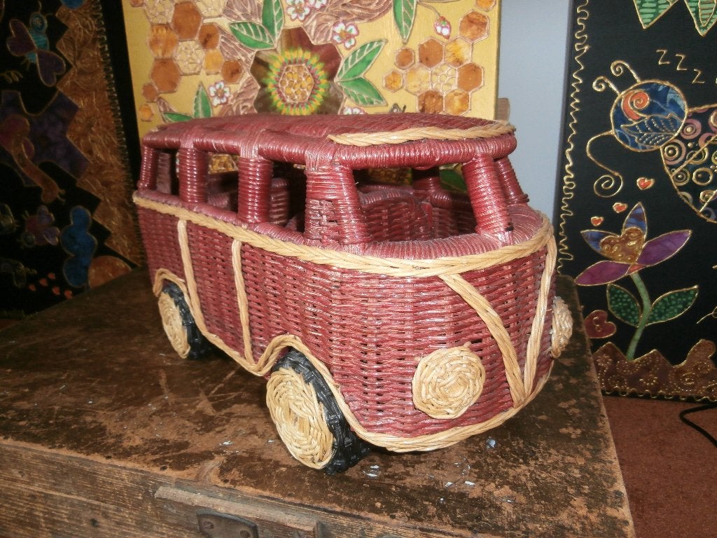 VW bus T1 rotan gevlochten handgemaakt verzamel object!, Ophalen of Verzenden