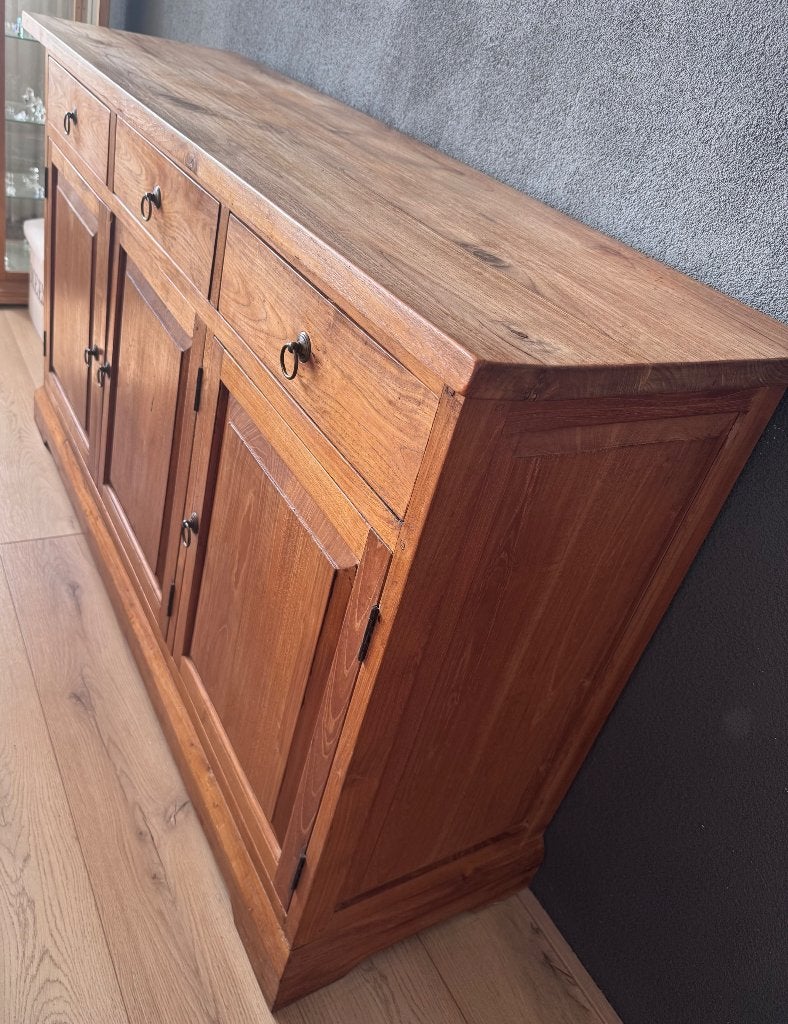 Dressoir onbehandeld teak, Ophalen, Gebruikt, Met deur(en), 150 tot 200 cm