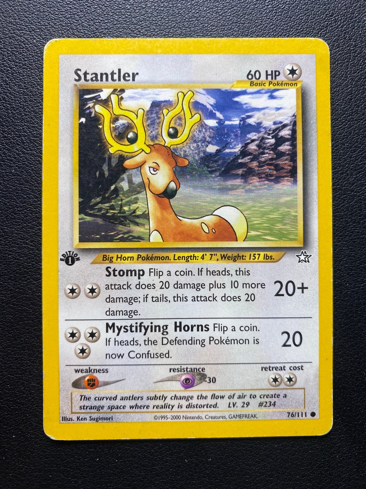 Stantler 1st Edition - Neo Genesis - 76/111 - Pokemon kaart, Ophalen of Verzenden, Zo goed als nieuw