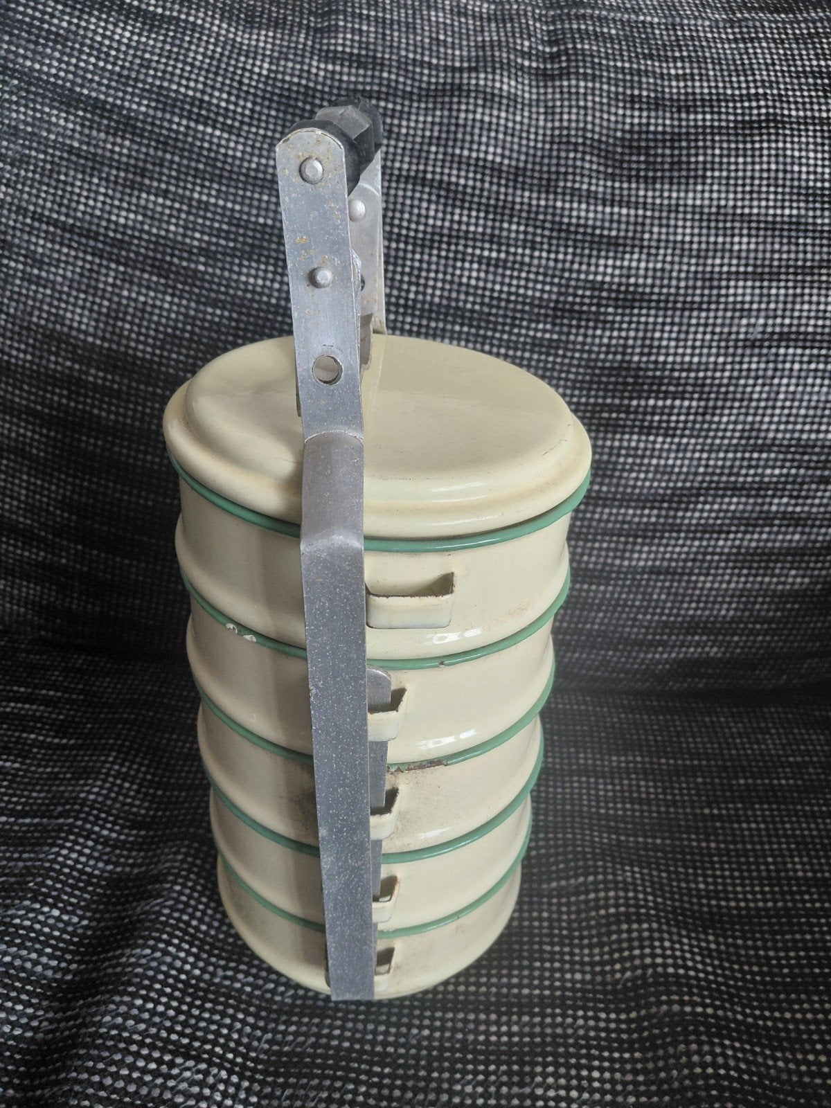 Originele vintage emaille rantang – 4-laags etensdrager, Ophalen of Verzenden