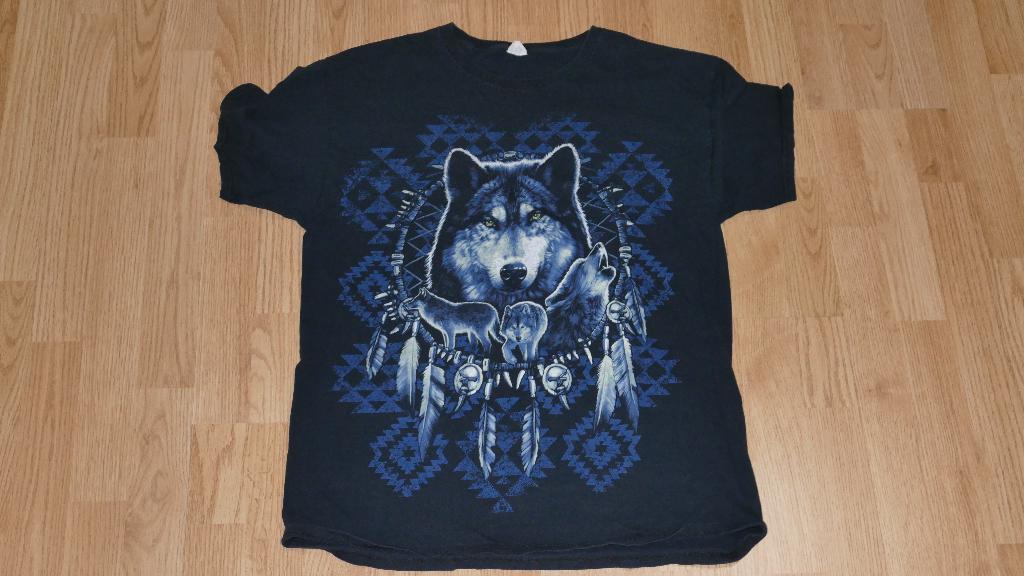 WOLF SHIRT T-SHIRT | USA, Ophalen of Verzenden, Gedragen, Maat 52/54 (L), Zwart