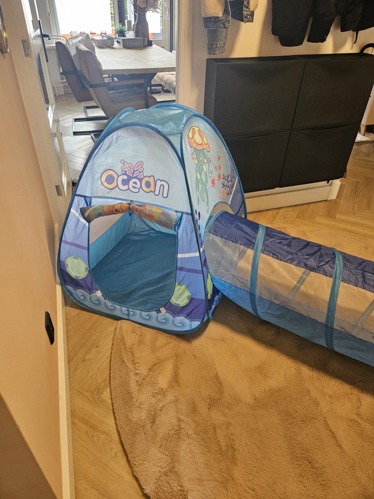 Baby speeltent met tunnel en ballenbak - Ocean thema, Ophalen of Verzenden, Zo goed als nieuw, Jongen of Meisje