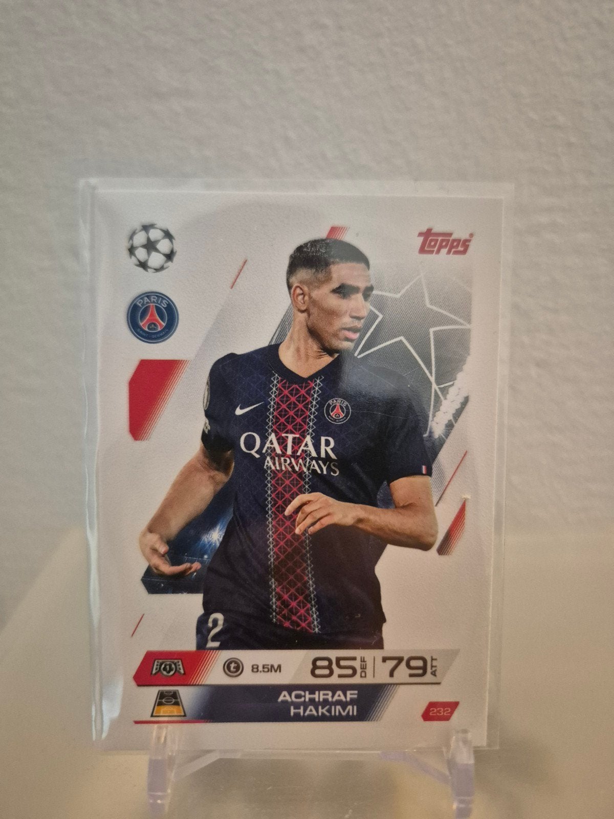 Achraf Hakimi Topps Champions League Kaart PSG, Ophalen of Verzenden, Zo goed als nieuw, Plaatje