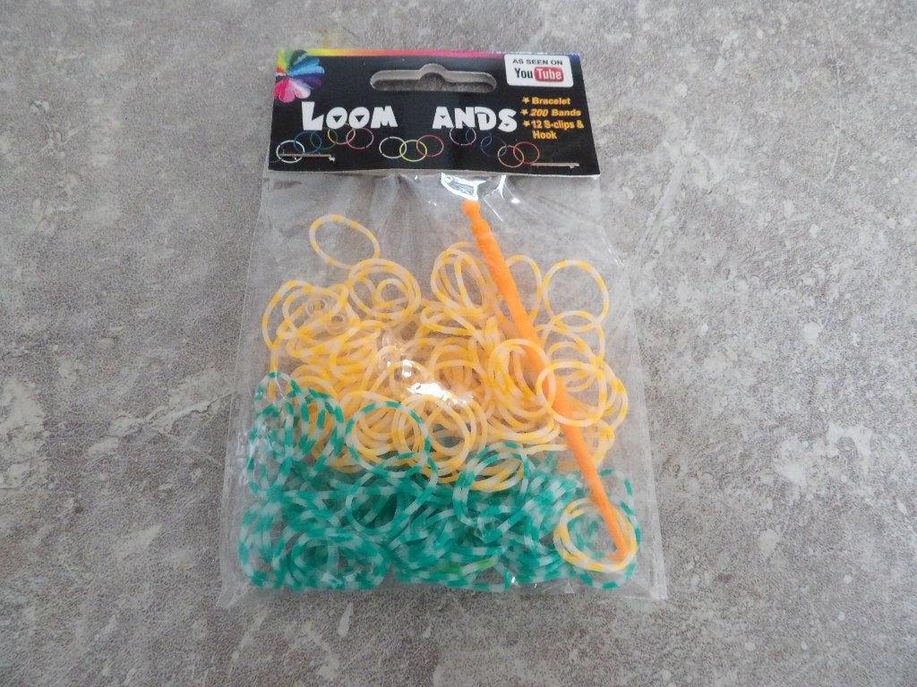 NIEUW 200 oranje/groen loom bandjes 5 zakjes voor 9,00, Ophalen of Verzenden, Nieuw