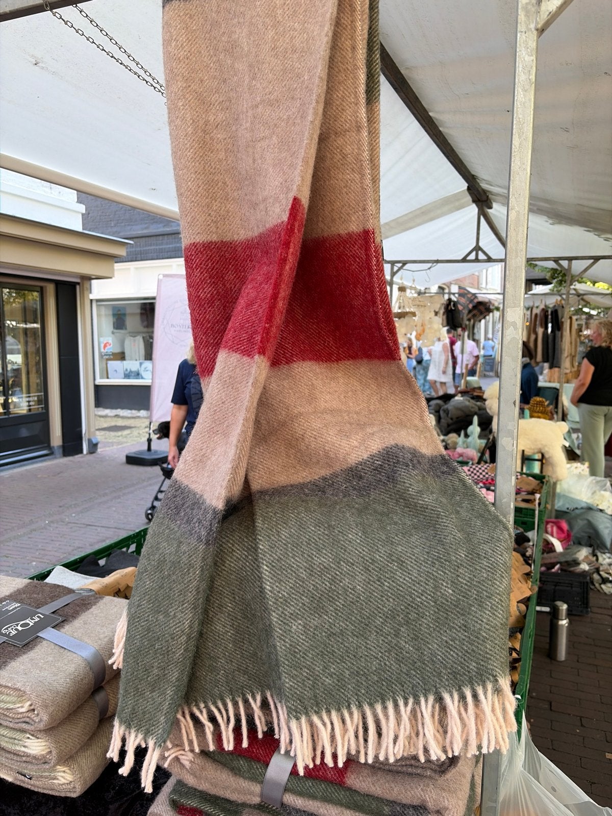 Unieke Wollen Plaid Dion 130x170cm - Warm & Stijlvol, Wol, Met franjes/kwastjes, Nieuw, Ophalen of Verzenden