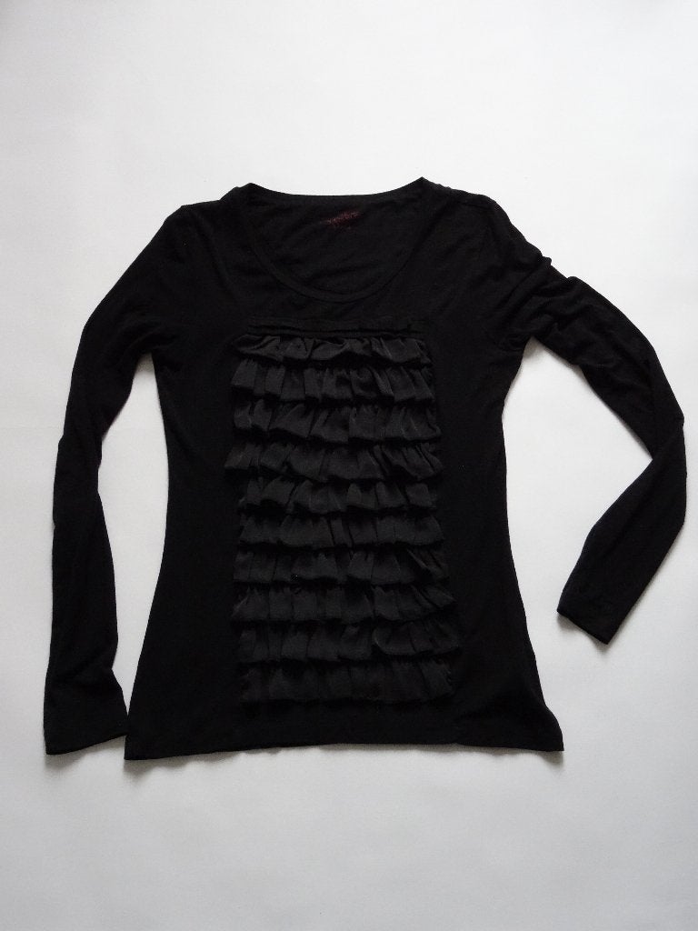SUPERTRASH zwarte longsleeve met roezels 176 als ~~nieuw~~, Verzenden, Zo goed als nieuw, Meisje, Shirt of Longsleeve