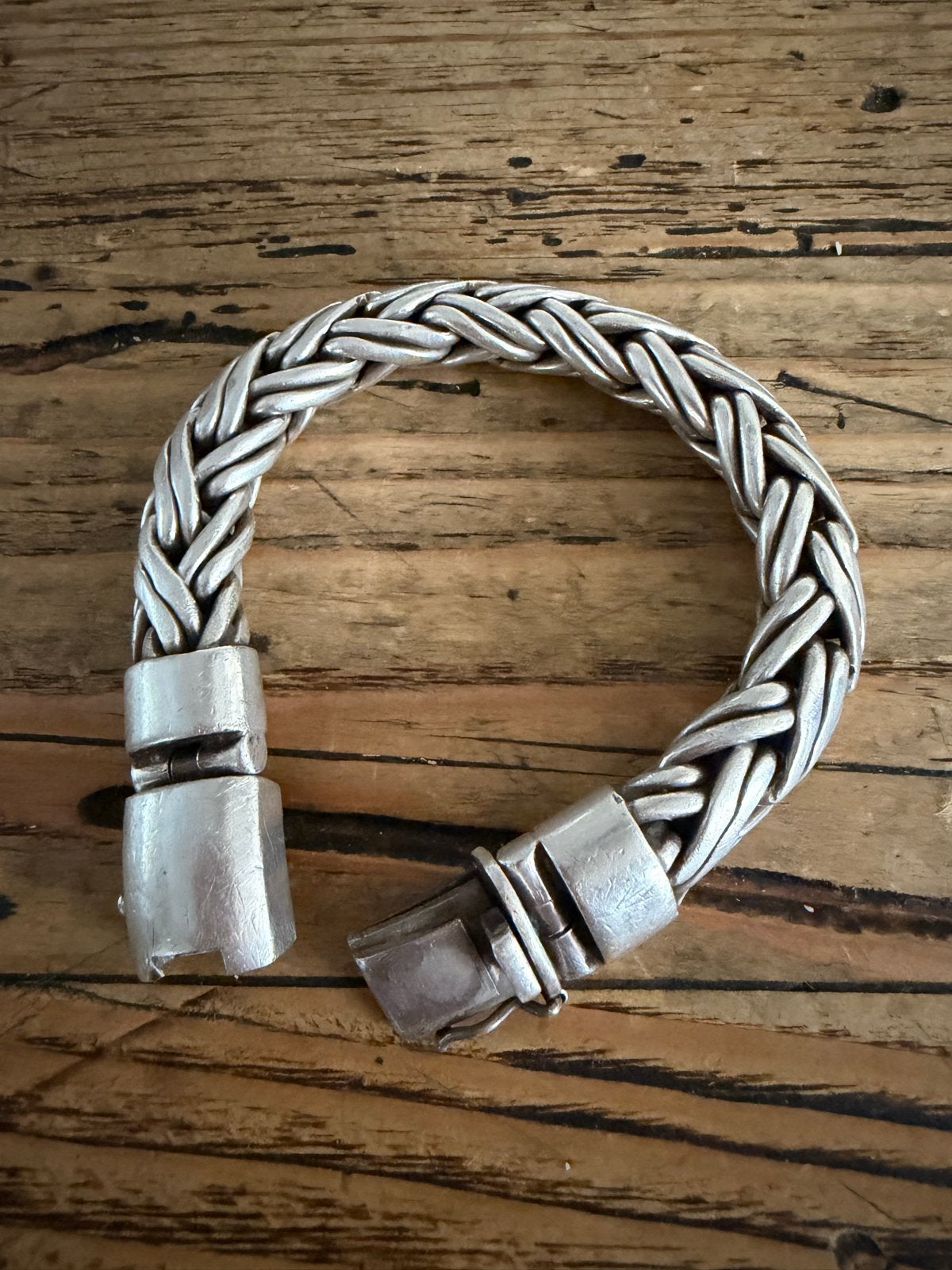 Zilveren gevlochten armband - 168 gram, Ophalen of Verzenden, Zo goed als nieuw, Zilver