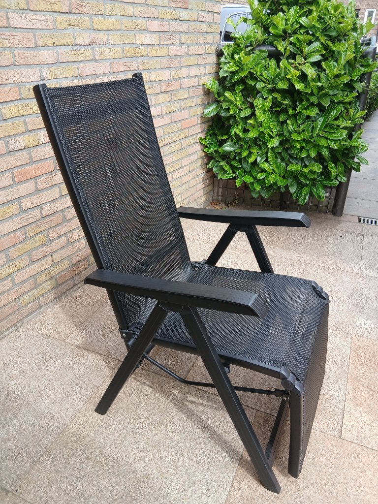 lig tuinstoel, Ophalen, Gebruikt, Metaal, Verstelbaar
