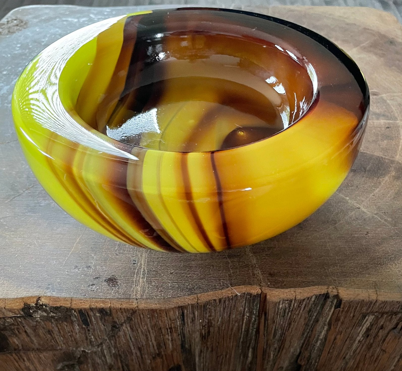 Vintage Murano Glazen Schaal  (Carlo Moretti) jaren 70, Antiek en Kunst, Antiek | Glas en Kristal, Ophalen of Verzenden