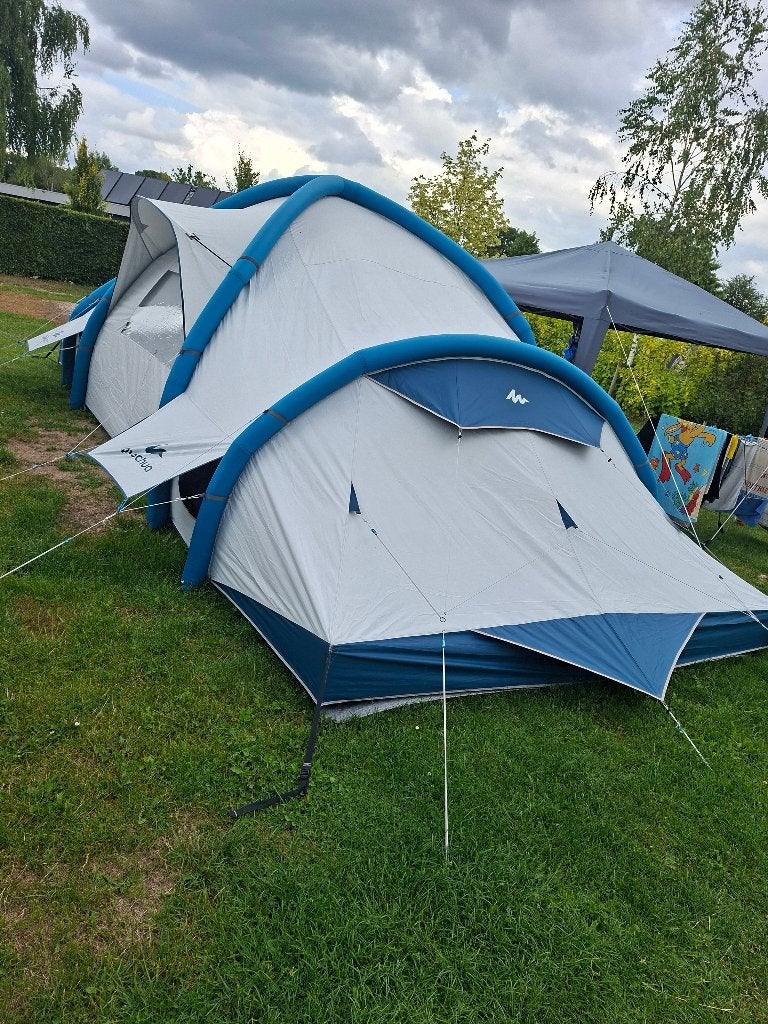 Opblaas tent 8 personen, Caravans en Kamperen, Tenten, Ophalen, Zo goed als nieuw, Meer dan 6