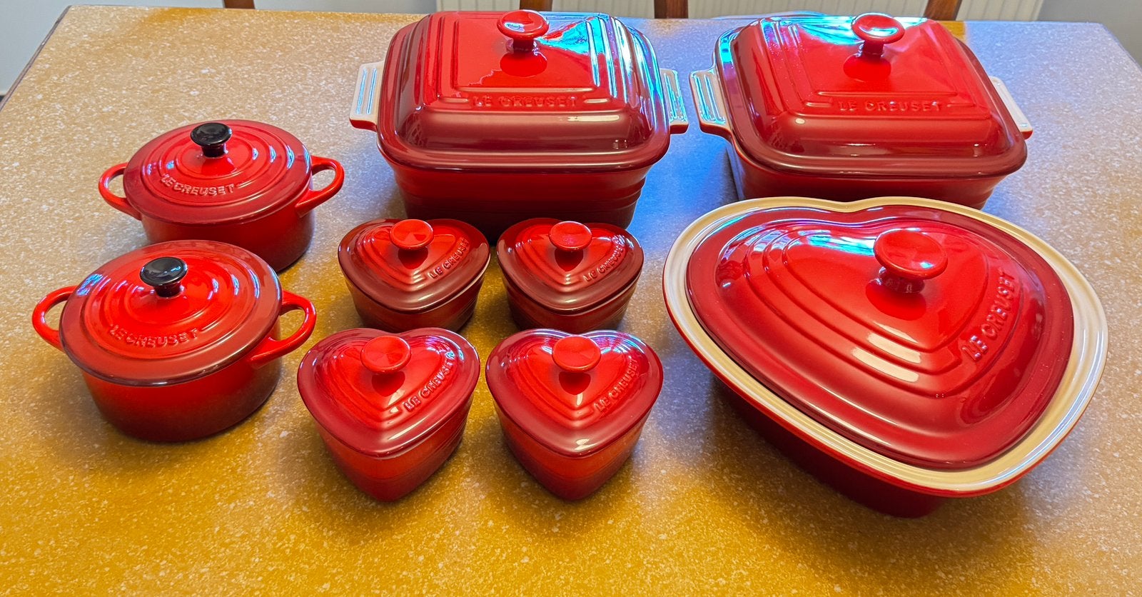 Grote partij nieuwe Le creuset artikelen, Ophalen, Nieuw, Rood, Le Creuset