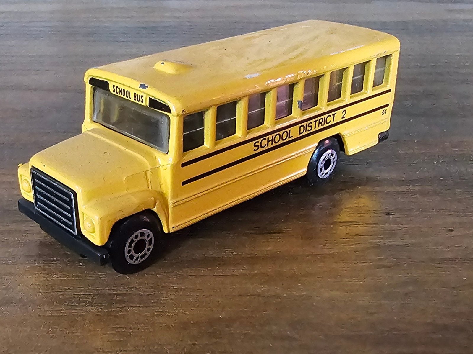 Vintage Matchbox 'School District 2' Schoolbus uit 1985, Ophalen of Verzenden, Gebruikt