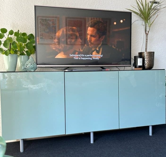 Tv meubel kast mintgroen hoogglans, Ophalen of Verzenden, Zo goed als nieuw, 25 tot 50 cm