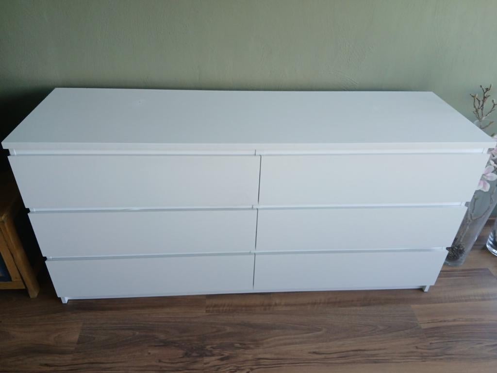 IKEA Dressoir met 6 lades - Wit, Ophalen, Gebruikt, 150 tot 200 cm, 25 tot 50 cm