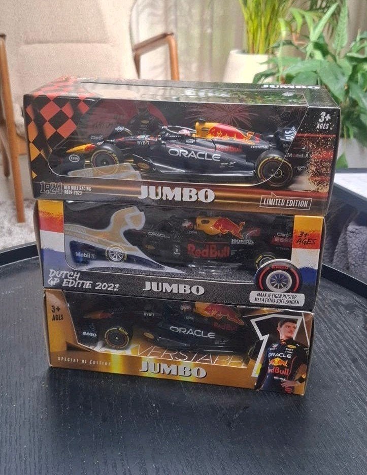 3 stuks JUMBO Max Verstappen Red Bull Racing F1 Modelauto's, Ophalen of Verzenden, Nieuw