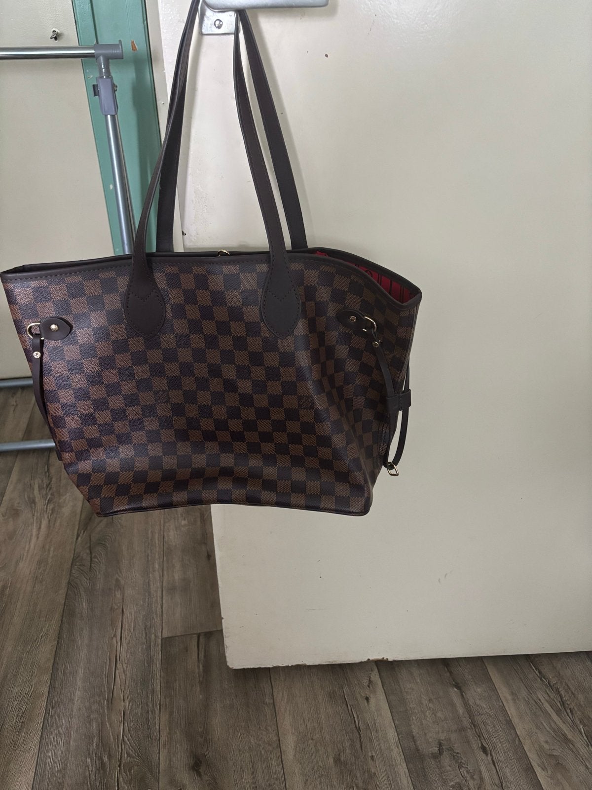 Stijlvolle Dames Schoudertas - Bruin Geruit Design, Ophalen of Verzenden, Gebruikt, Bruin, Overige merken
