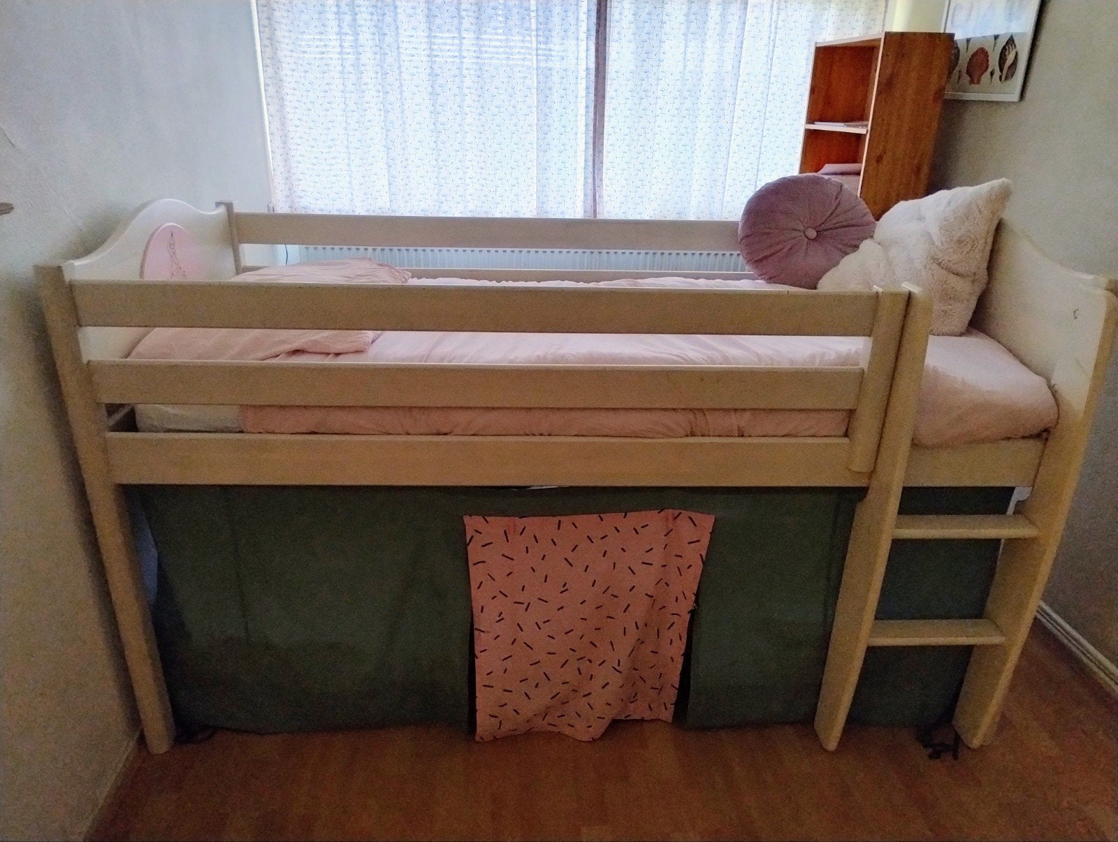 Kinderbed  halfhoogslaper 90x200 cm met lattenbodem, Huis en Inrichting, Ophalen, Gebruikt, 90 cm, Eenpersoons