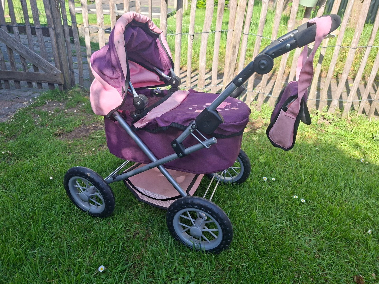 Poppenwagen paars/roze, Ophalen, Gebruikt, Meisje
