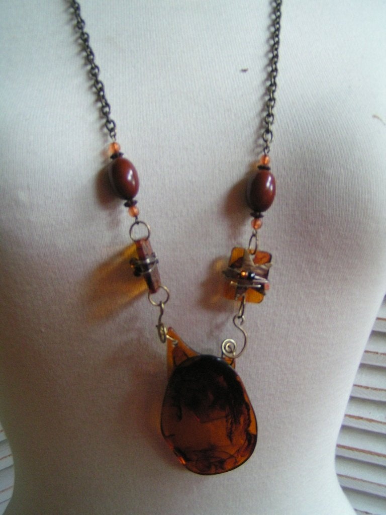 handgemaakte ketting nr CC 593, Verzenden, Zo goed als nieuw, Overige materialen, Met hanger