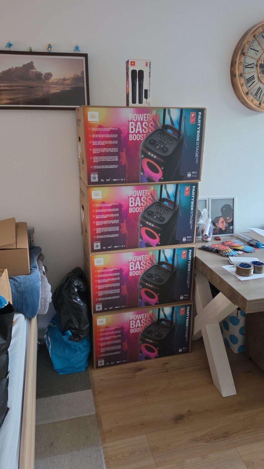 JBL Partybox Stage 320 met draadloze microfoons, Audio, Tv en Foto, Luidsprekers, 150 watt of meer, Bluetooth, JBL, Party speaker
