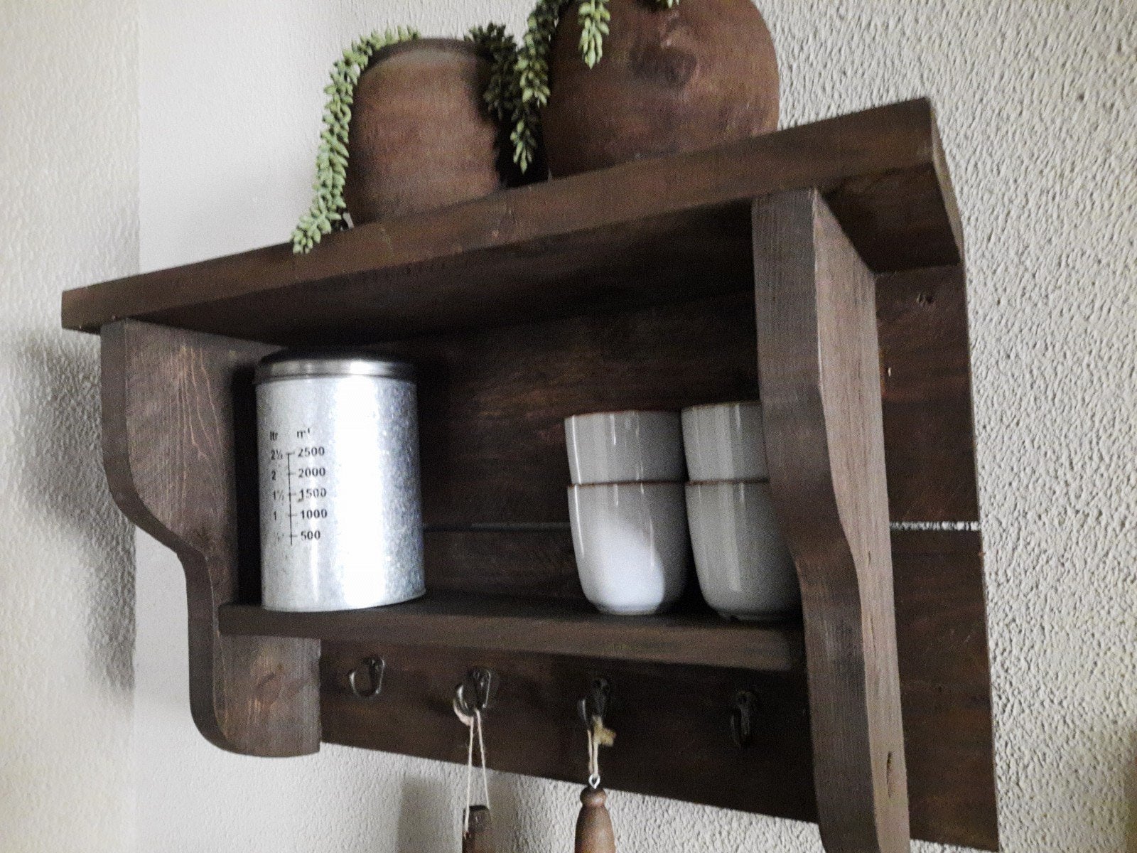Houten keukenrekje console wandplank boekenplank stoer sober, Huis en Inrichting, Ophalen, Gebruikt