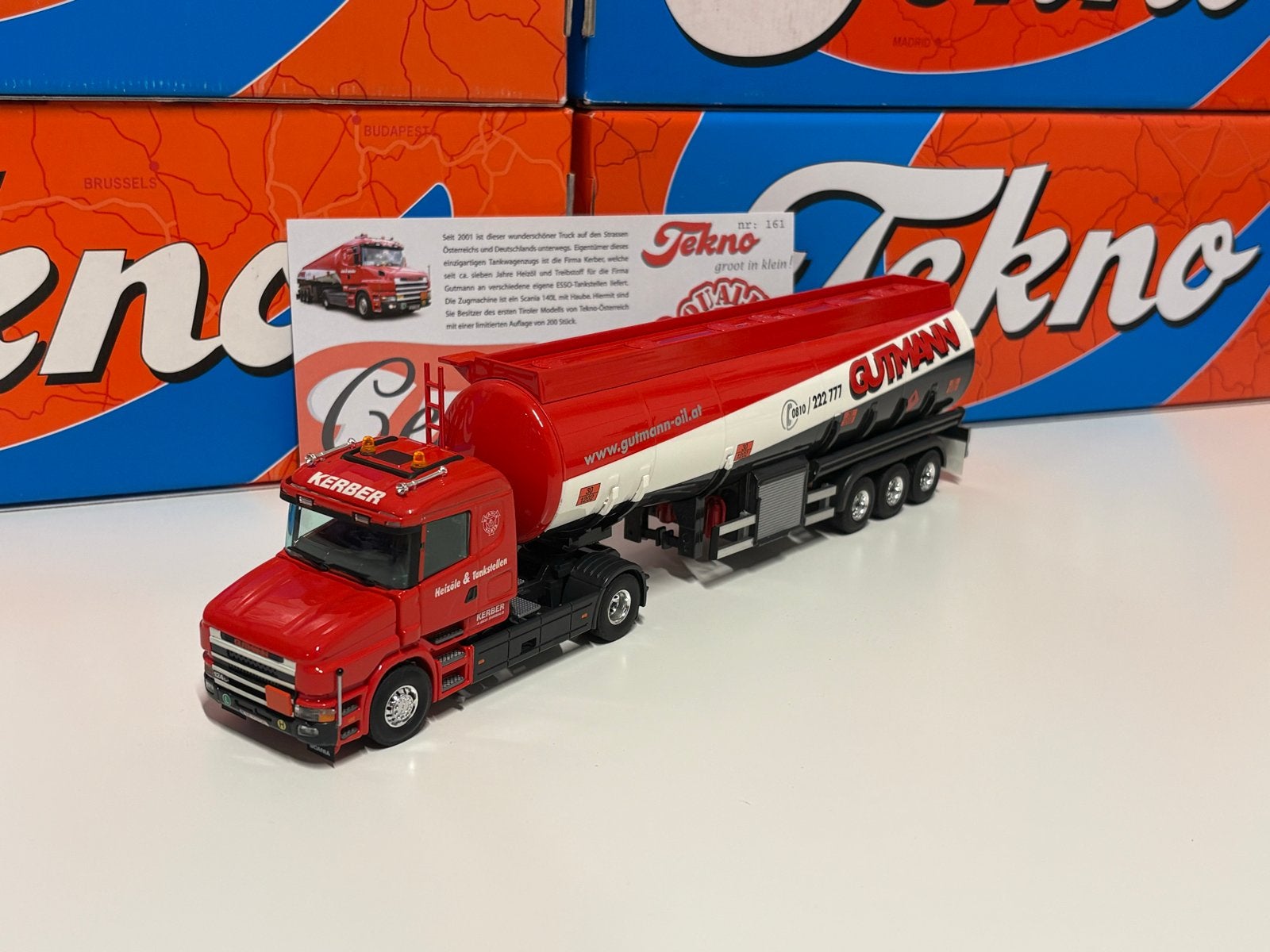 Tekno Scania R-serie tankwagen Kerber, Overige merken, 1:32 tot 1:50, Ophalen of Verzenden, Zo goed als nieuw