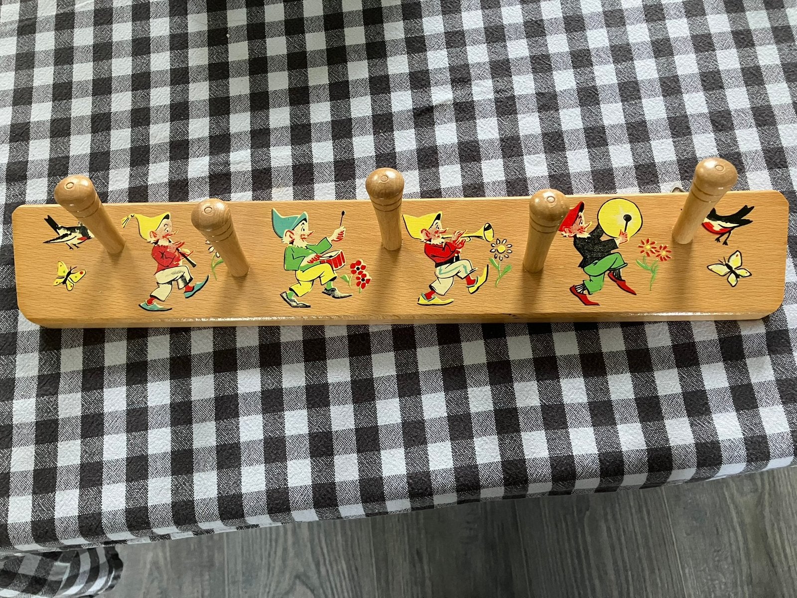 Simplex vintage kapstok kabouters kabouter kinderen kind, Wandkapstok, Ophalen of Verzenden, Zo goed als nieuw, Minder dan 100 cm