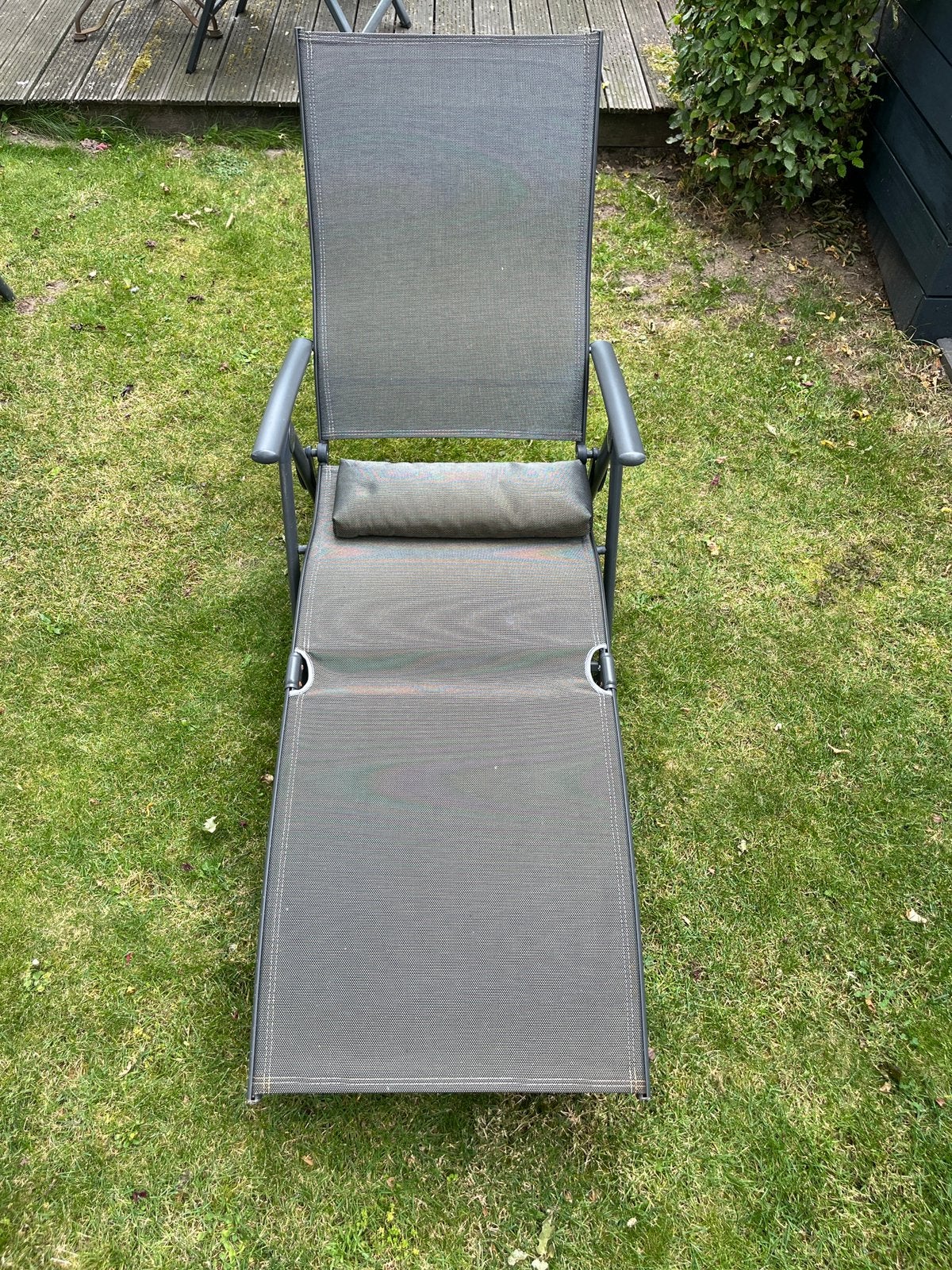 Ligstoel tuin met hoofdsteun, Ophalen, Zo goed als nieuw, Aluminium, Inklapbaar