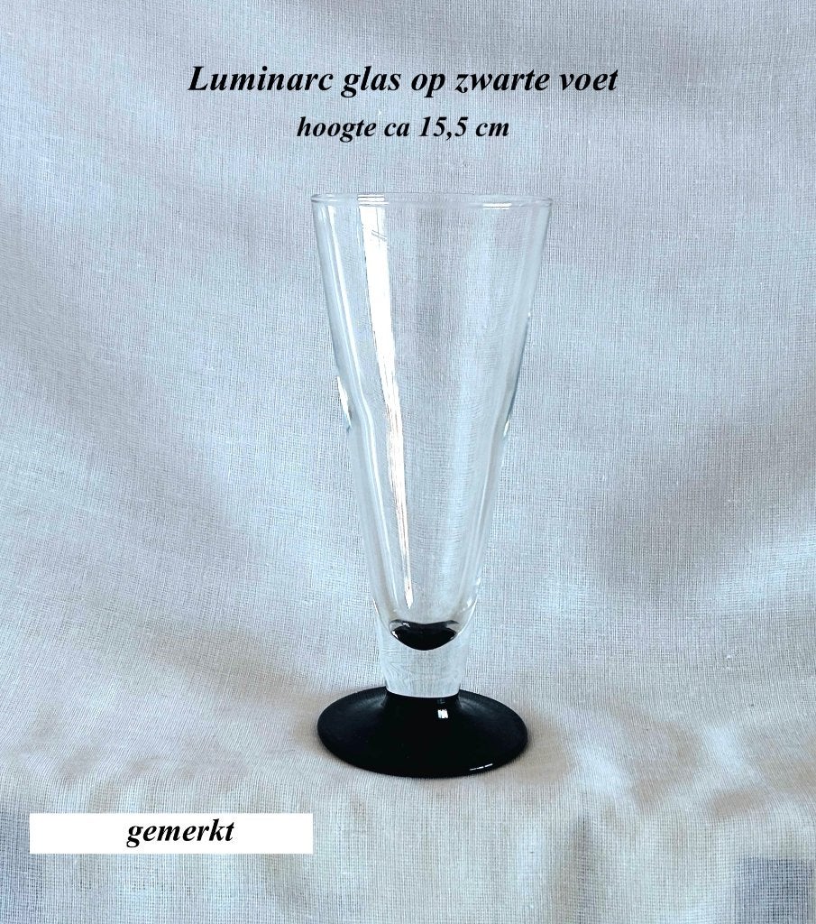 Luminarc Glas 15,5 h Zwarte Voet Champagneglas Gemerkt, Ophalen