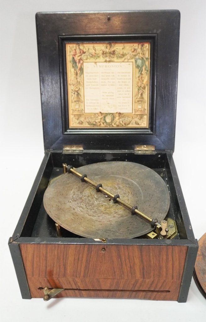 Antieke Symphonion Speeldoos met platen, Ophalen of Verzenden