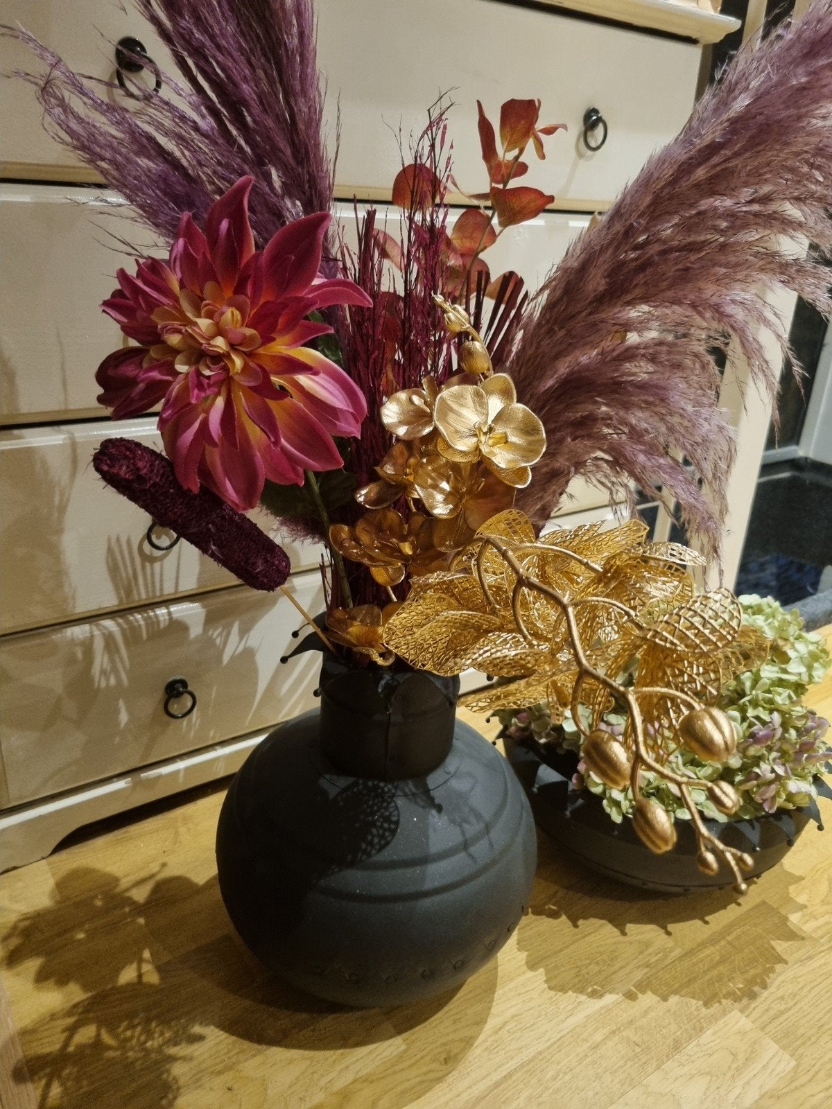 Grote matzwarte vaas , vachtjes enz, Ophalen of Verzenden, Overige kleuren, Glas