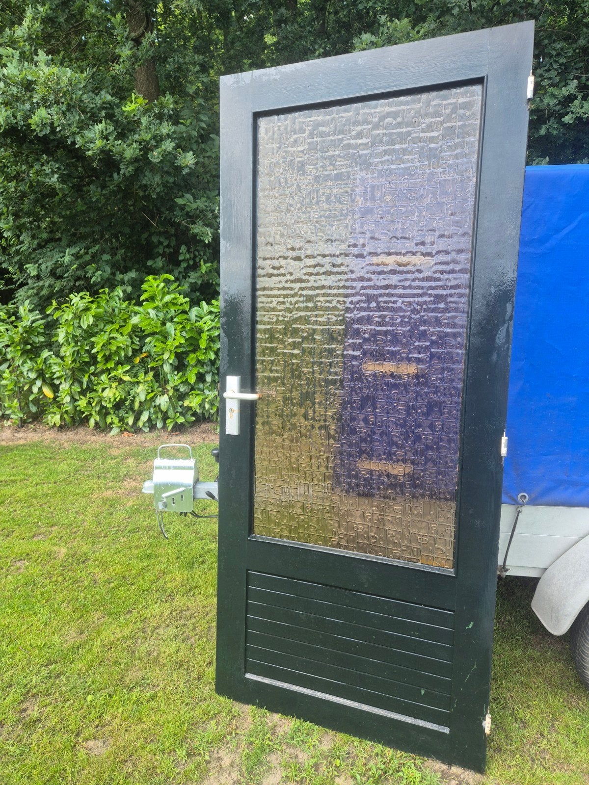 Hardhouten buitendeur  87,5 x 201, Ophalen, Buitendeur, 200 tot 215 cm