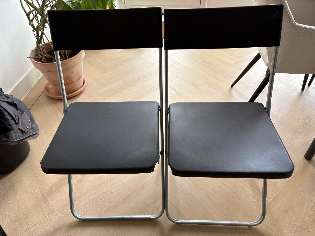 Twee ikea jeff klapstoelen, Huis en Inrichting, Stoelen, Ophalen, Kunststof, Gebruikt, Twee