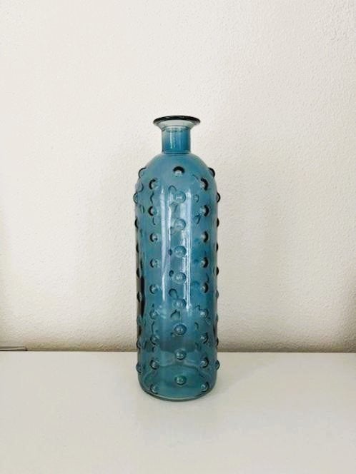 Trendy vaas Bottle Bubble Blue Nieuw!, 21 cm, Blauw, Nieuw, Ophalen of Verzenden