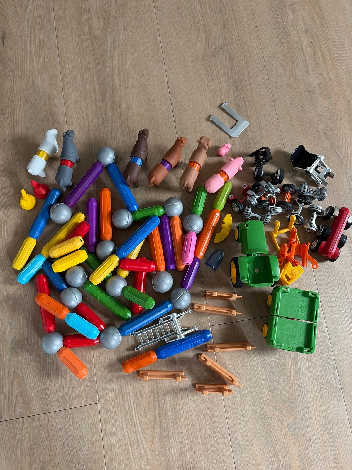 Grote set Smartmax magnetisch speelgoed met dieren en voertu, Ophalen of Verzenden, Gebruikt, Overige merken