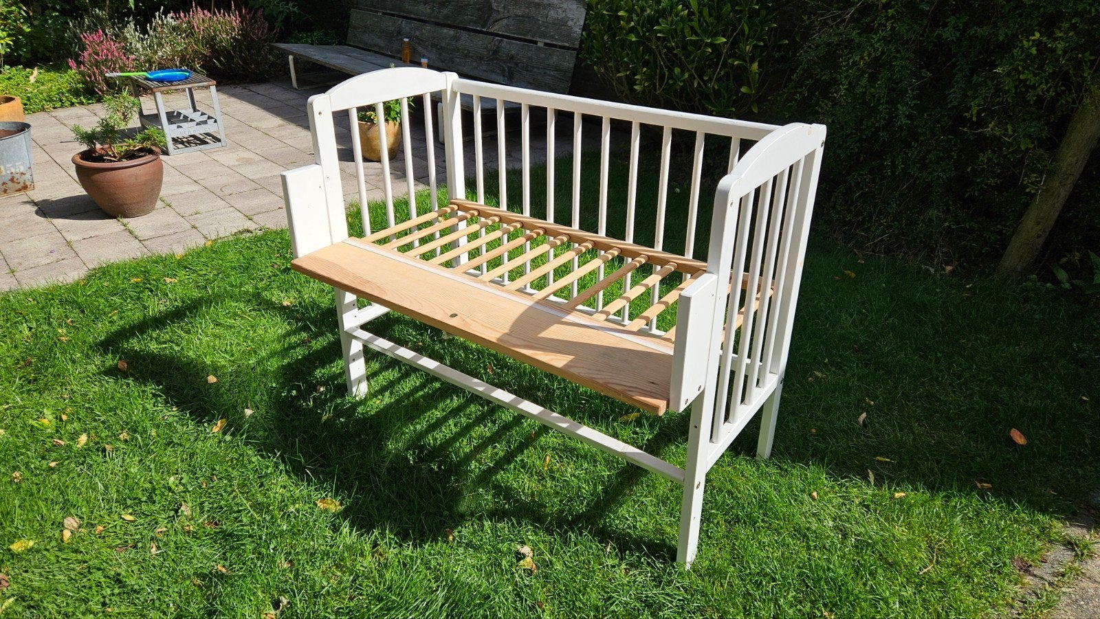 Wit houten co-sleeper/ ledikant met verstelbare bodem, Ophalen, Gebruikt, Ledikant