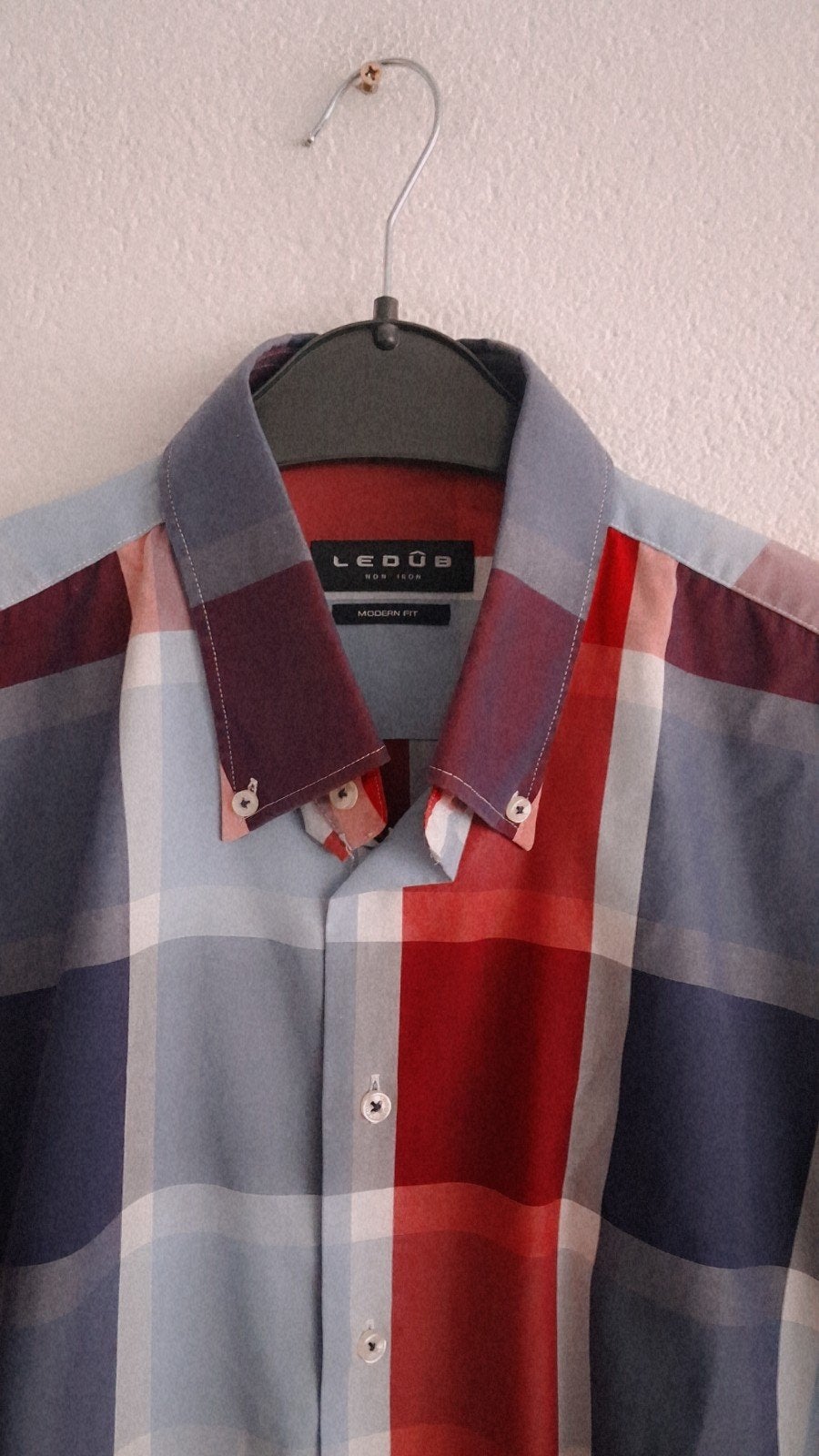 LEO & UGO Geruit Herenoverhemd - Modern Fit, Ophalen of Verzenden, Zo goed als nieuw, Halswijdte 41/42 (L), LEO & UGO
