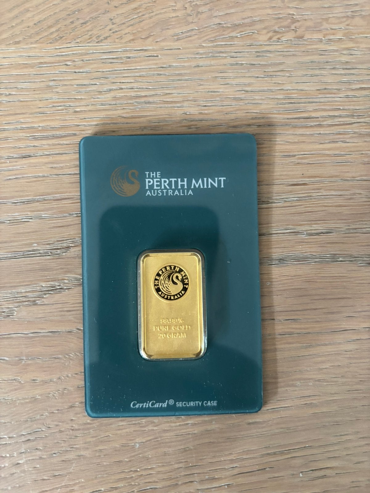 Perth Mint 20 gram goudbaar met aankoopfactuur. 999.9, Ophalen, Goud