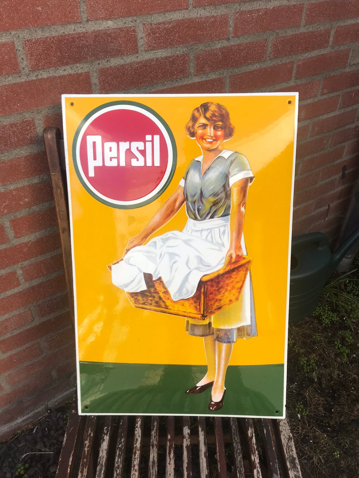 Persil emaille reclamebord, Verzamelen, Ophalen of Verzenden, Zo goed als nieuw, Reclamebord