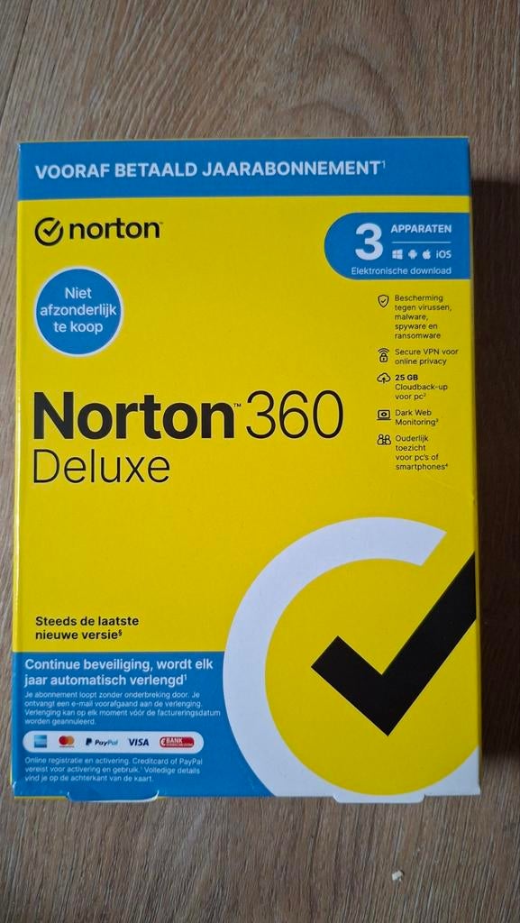 Norton 360 Deluxe - Vooraf betaald jaarabonnement, Computers en Software, Antivirus- en Beveiligingssoftware, Ophalen of Verzenden