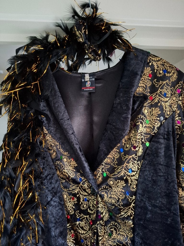 Glitter slipjas V, Maat 38/40 (M), Carnaval, Ophalen of Verzenden, Zo goed als nieuw