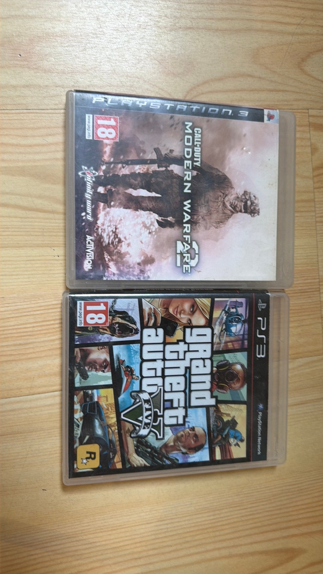 2 spellen Sony Playstation 3 (GTA en Call of Duty) compleet, Vanaf 18 jaar, 1 speler, Zo goed als nieuw, Ophalen