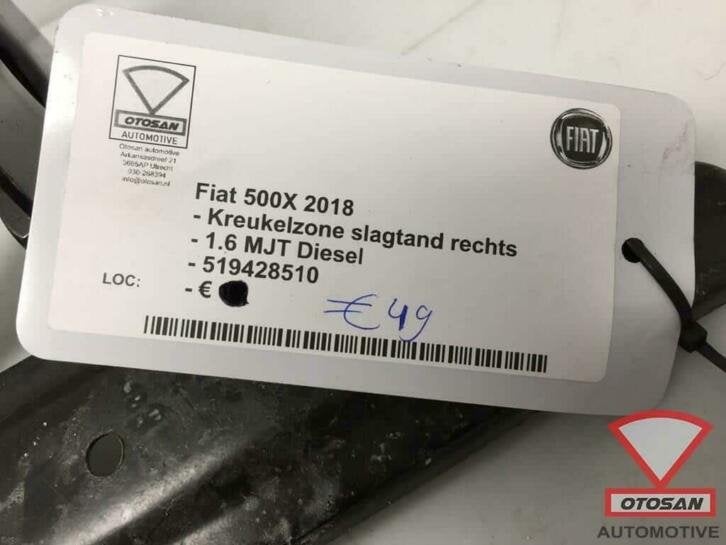 fiat 500x 2018 kreukelzone slagtand rechts 519428510, Gebruikt, Stellantis Europe S.p.A., Rechts, Ophalen of Verzenden