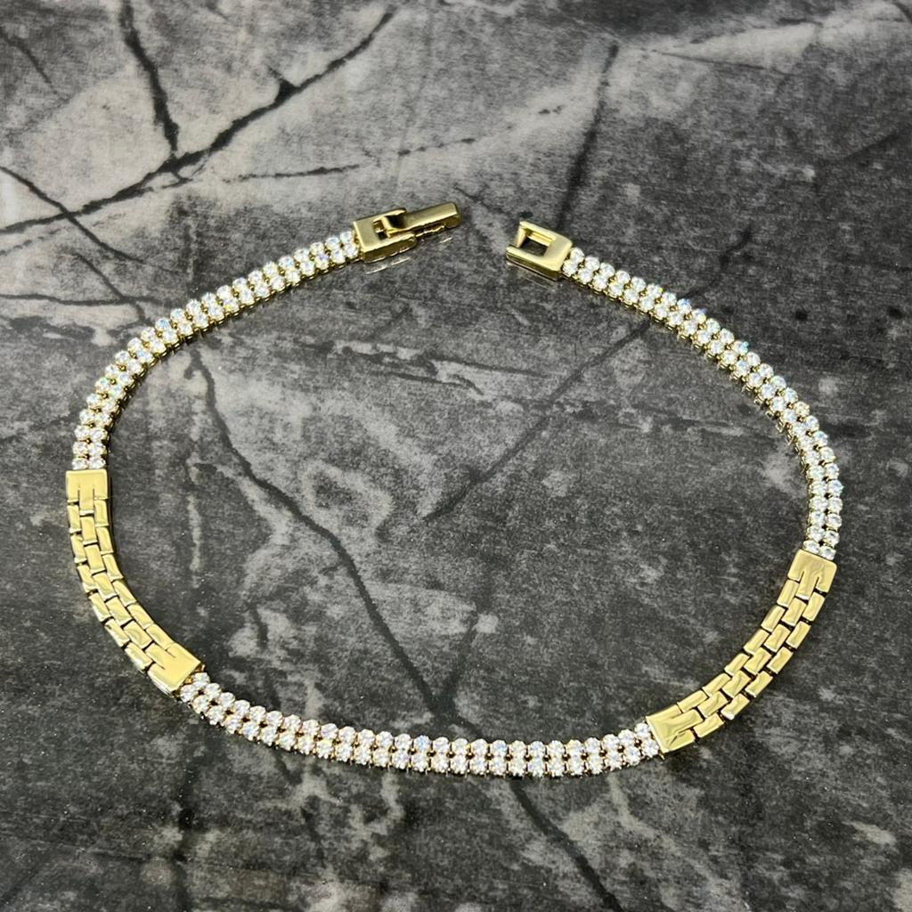 14 karaat gouden armband tennisarmband schakel, Ophalen of Verzenden, Nieuw, Goud