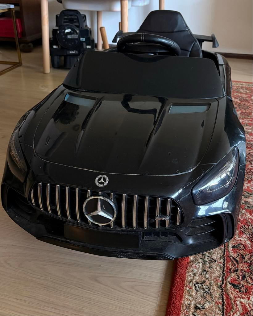 Mercedes GTR AMG Kinderauto Zwart - 12V, LED, MP3/USB, Ophalen of Verzenden, Gebruikt