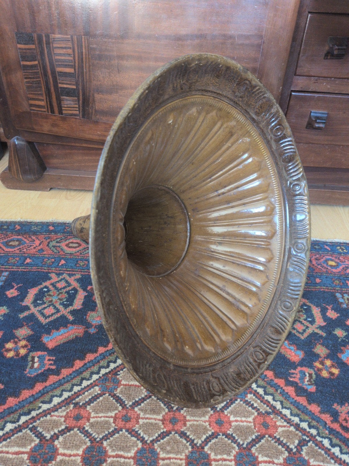 parlophon hoorn voor grammofoon ca. 1910 originele lak!, Ophalen of Verzenden