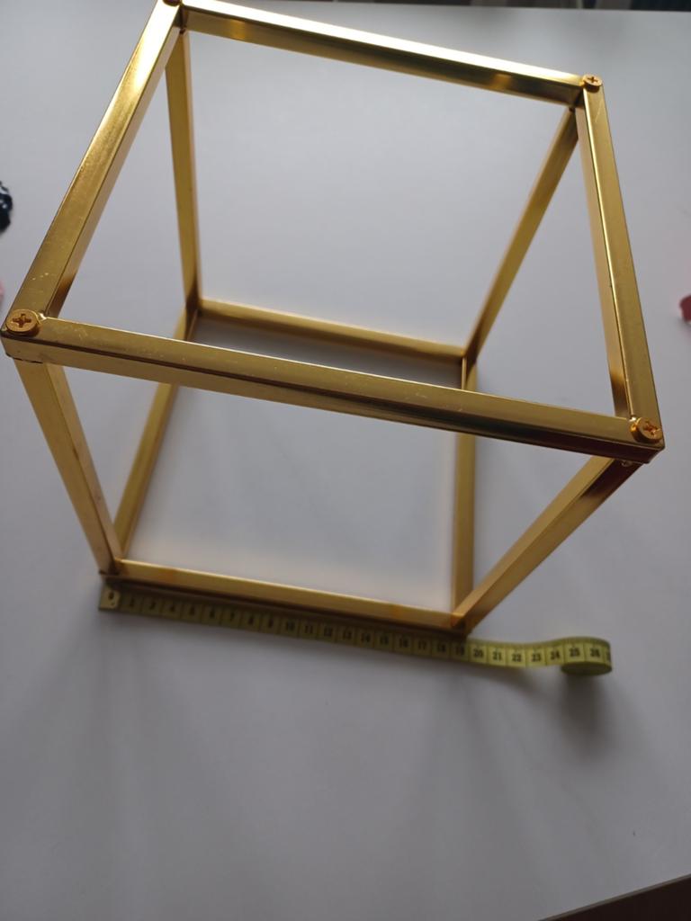 Gouden metalen kubus decoratie, Ophalen of Verzenden, Zo goed als nieuw, Goud, Metaal