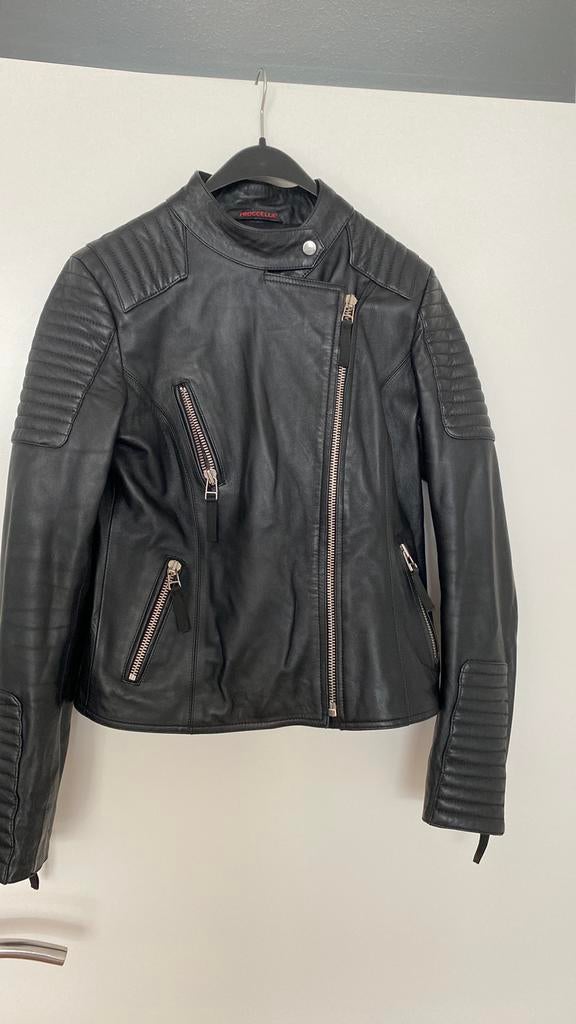 Zwarte leren jas maat XL 46, Ophalen of Verzenden, Zo goed als nieuw, Maat 46/48 (XL) of groter, Zwart