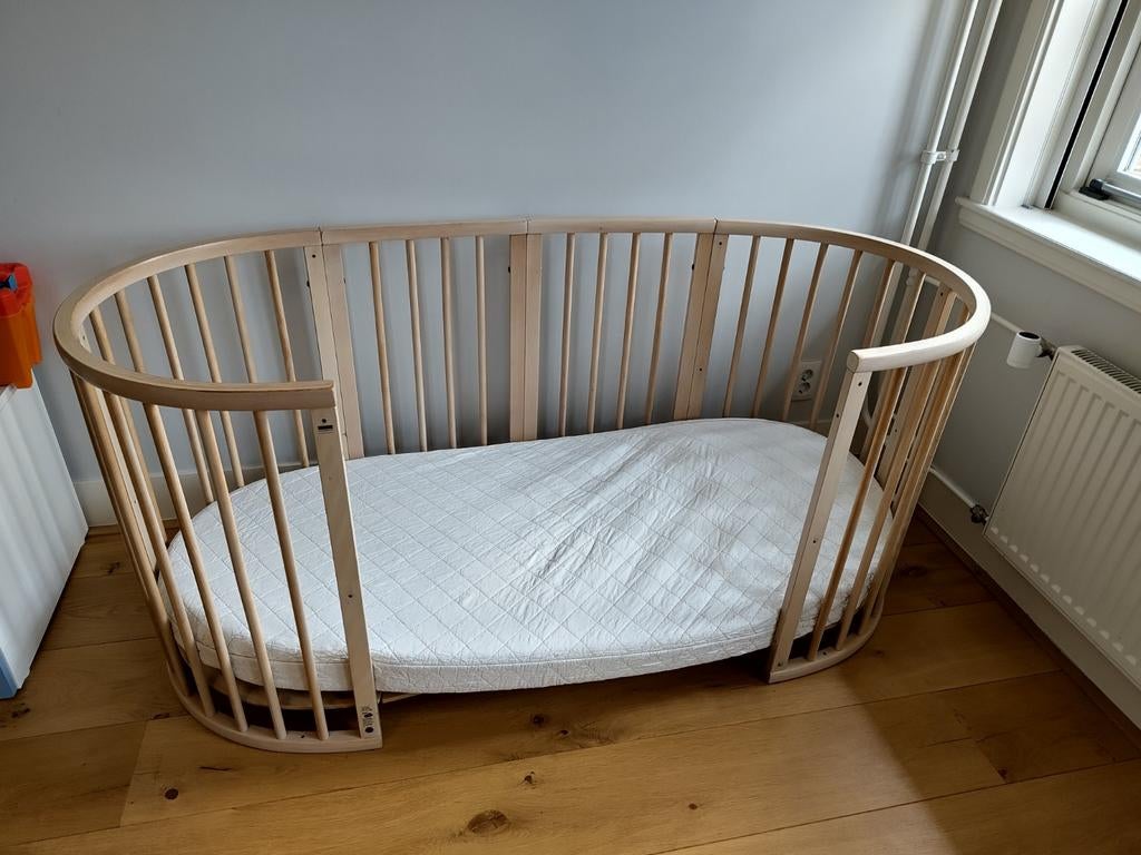 Stokke Sleepi V1 incl junior uitbreiding (whitewash), Ophalen, Gebruikt, Ledikant